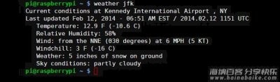 在树莓派上获取美国天气预报